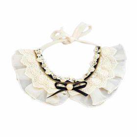 Rhinestone Retro Lace Collars Handmade Necklace Neckerchief Dog/Cat 8.2-11.2"