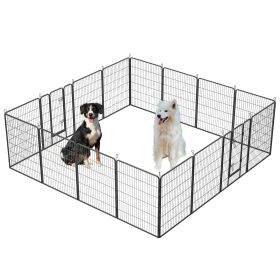 Dog Playpen Outdoor, 16 Panels Dog Pen 40" Height Dog Fence Exercise Pen with Doors for Large/Medium/Small Dogs, Portable Pet Playpen for Yard, RV, Ca