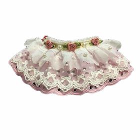 Pink Lace Collars Retro Style Handmade Cat Collars Dog Necklace 8.2-11.2"