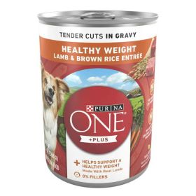 Purina One +Plus Lamb and Brown Rice Wet Dog Food, 13 oz Cans (12 Pack)