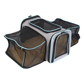 Expandable Pet Carrier Airline Approved Cat Dog Carrier Cat Collapsible Soft Carrier Bag with Removable Fleece Pad Pockets Breathable Mesh Adjustable