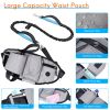 Hands Free Dog Leash with Waist Bag for Walking Small Medium Large Dogs;  Reflective Bungee Leash with Car Seatbelt Buckle and Dual Padded Handles;  A