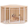 Mewoofun Wooden and Metal Dog House for Small/Medium Dog Crate Furniture Pets