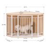 Mewoofun Wooden and Metal Dog House for Small/Medium Dog Crate Furniture Pets