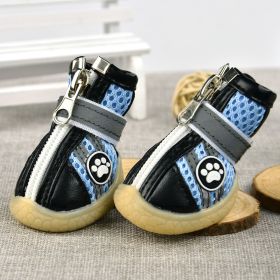 Sandwich Mesh Dog Shoes Breathable Reflective (Option: Blue-4 Yards)