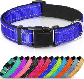Adjustable Reflective Nylon Webbing Dog Collar (Option: Blue-XS)