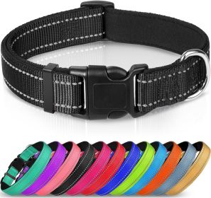 Adjustable Reflective Nylon Webbing Dog Collar (Option: Black-XS)