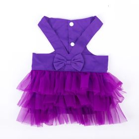 Pet Skirt Comfortable Breathable Dog Strap Gauze Skirt (Option: Purple-M)