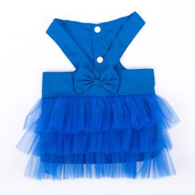 Pet Skirt Comfortable Breathable Dog Strap Gauze Skirt (Option: Blue-S)