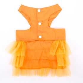 Pet Skirt Comfortable Breathable Dog Strap Gauze Skirt (Option: Orange-M)
