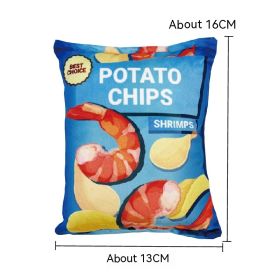 Plush Simulation Sound Paper, Potato Chips, Pet Sound Toys (Color: Blue)