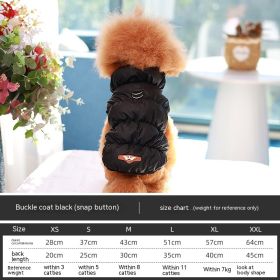 Dog Clothes Vest Warm Cotton With Buckle (Option: Black-XXL)
