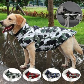 Winter windproof dog warm clothing; dog jacket; dog reflective clothes (colour: Black and white graffiti, size: S)