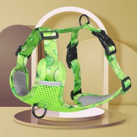 dog Harnesses; New style dog chest strap vest type big dog chest strap explosion-proof flush walking dog rope reflective pet traction rope (Specification (L * W): S, colour: green)