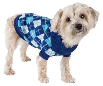 Argyle Style Ribbed Fashion Pet Sweater (size: X-Small)