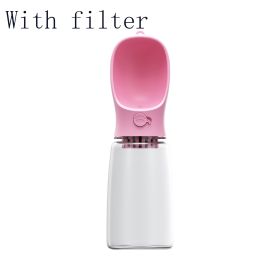 Pet Water Cup Outdoor Portable Water Bottle (style: 550ML, Color: Pink With filter)