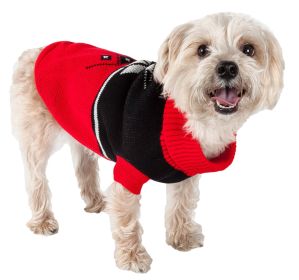 Snow Flake Cable-Knit Ribbed Fashion Turtle Neck Dog Sweater (size: large)