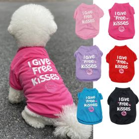Pet Cotton Clothes for Cats and Dogs in Summer English Print Pet Dog Clothes Tank Top T-shirt in Summer (Color: Red, size: L)