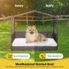 Outdoor Wicker Dog House with Weatherproof Roof