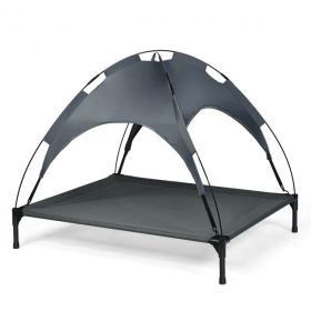 Portable Elevated Outdoor Pet Bed with Removable Canopy Shade (size: 42in)