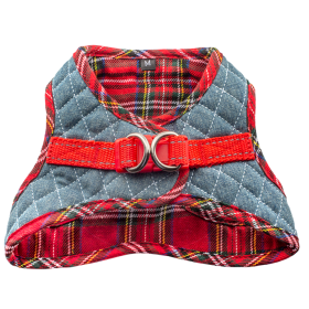 Step-In Denim Dog Harness - Red Plaid (Color: Red Plaid, size: XL)