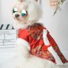 Chinese New Year Fleece Cat Clothes Coat; Pet Jacket Costumes; Tang Suits For Small Medium Dogs