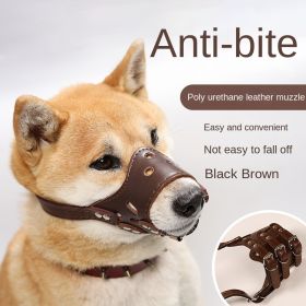 Dog mouth mask; anti-barking; anti-bite; dog mouth cover; puppy medium and large dogs; small dog masks; teddy golden retriever barker (colour: Black muzzle, size: XL)