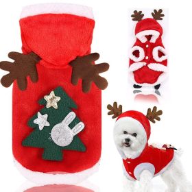 2021 New Pet Clothes Fall/winter Flannel Warm Festive Dress Elk Christmas Dress (Metal Color: as the picture, size: XS-3)