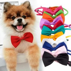 Dogs Accessories Pet Kawaii Dog Cat Necklace Adjustable Strap for Cat Collar Pet Dog Bow Tie Puppy Bow Ties Dog Pet Supplies (Color: Wine red)