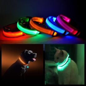 LED PET Safety Halo Style Collar (Color: Red, size: medium)