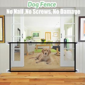 Pet Dog Gate Qiao Net Dog Fence Pet Barrier Fence Suitable For Indoor Safety Pet Dog Gate Safety Fence Pet Supplies Direct Sales (Color: Black, size: 110cm)
