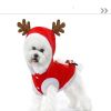 2021 New Pet Clothes Fall/winter Flannel Warm Festive Dress Elk Christmas Dress