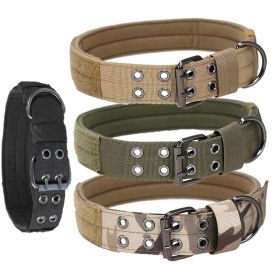 Super strong large dog collar with D-Ring & Buckle Collars Medium sized dog Golden haired horse dog Fierce dog collar (colour: Camouflage, size: XL)