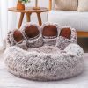 Dog Bed Cat Pet Sofa Cute Bear Paw Shape Comfortable Cozy Pet Sleeping Beds For Small, Medium, And Large Dogs And Cats, Soft Fluffy Faux Fur Cat Cushi