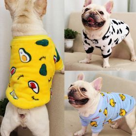 Autumn/Winter warm dog coat Small; medium dog; Flannel warm dog clothing pet supplies; dog clothing (colour: Bright yellow avocados, size: S)
