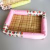 Breathable Pet Puppy Cooling Mat Bed Summer Protection Cervical Spine Cat Dog Ice Mat Square Rattan Kennel Supplies