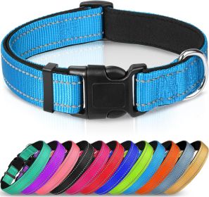 Adjustable Reflective Nylon Webbing Dog Collar (Option: Sky Blue-XS)