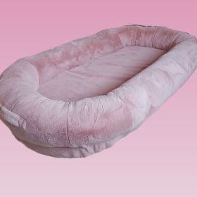 Oversized Person Dog Bed Removable And Washable (Option: Coral Pink Bottom Package-100x70x30CM)