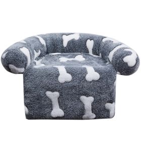 Pet Supplies Plush Kennel Sofa Blanket (Option: Gray Bone-50x70cm600G)